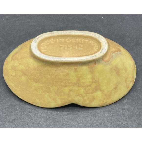 VTG MCM Made In Germany Yellow Ceramic Pottery Art Triangle Flower Frog 715-12 - Picture 5 of 8